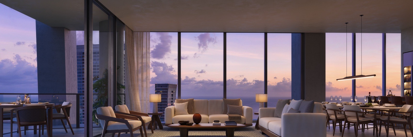 Living & dining at ORA by Casa Tua — a turnkey, soulful interior.